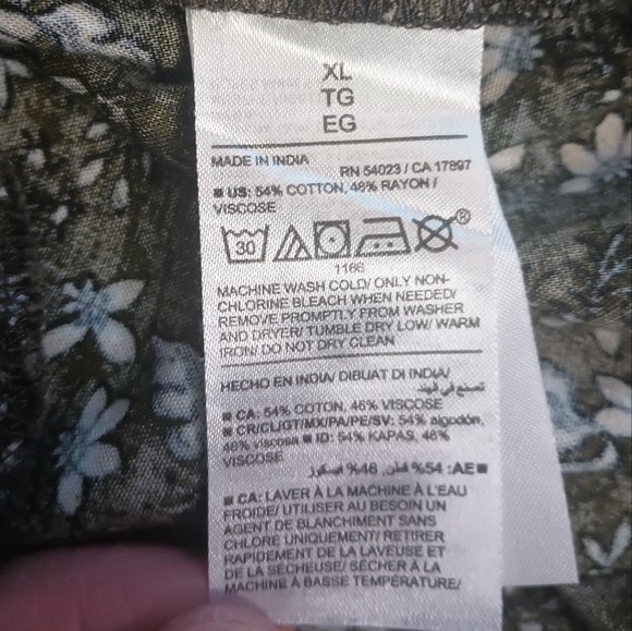 Old Navy Peasant Dress XL Mini Green Floral Balloon Sleeve Boho Forest Fairy - Picture 11 of 13